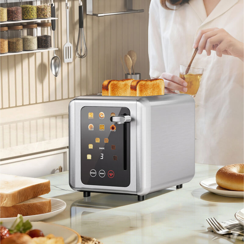 WHALLULTRA Toaster 2 slice, 6 Bread Shade Settings,Stainless Steel Toasters with Bagel,Cancel,Defrost Function,Removable Crumb Tray image number 9