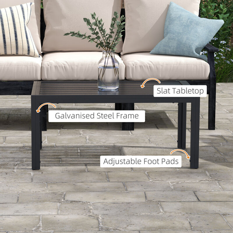 Hivvago Garden Coffee Table with Durable Metal Frame image number 3