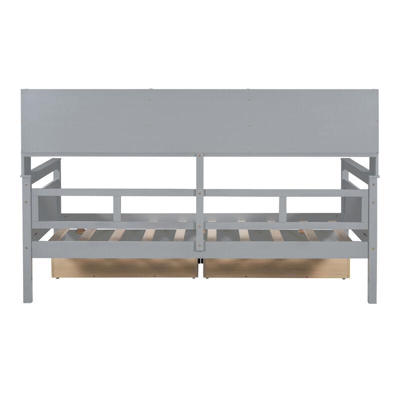 Merax Modern Daybed Bed with  Storage Shelves