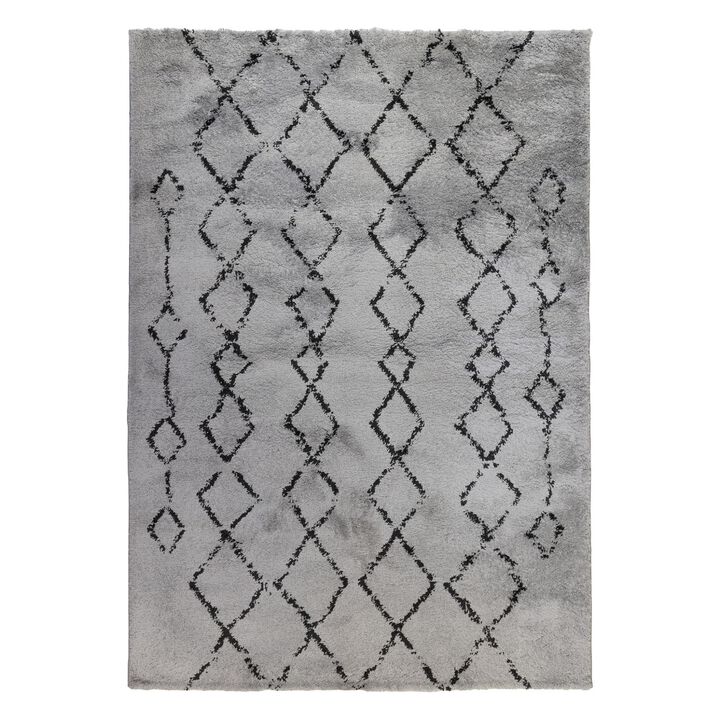 HomeRoots Geometric Shag Area Rug