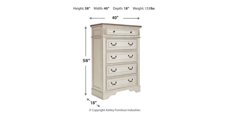 Realyn 5 Drawer Chest of Drawers image number 4