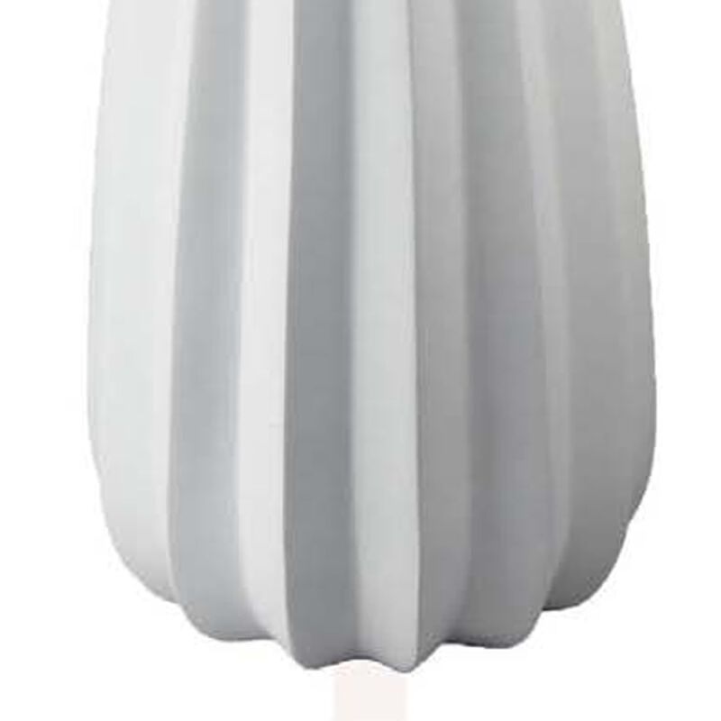 Samo Decorative Vase, Textured Body w Bulb Top, 37 Inch White Resin
