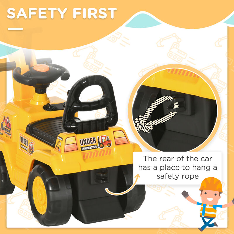 BreeBe 2 in 1 Ride On Toy Digger Digger Tractor Pulling Cart Pretend Play Construction Truck image number 7