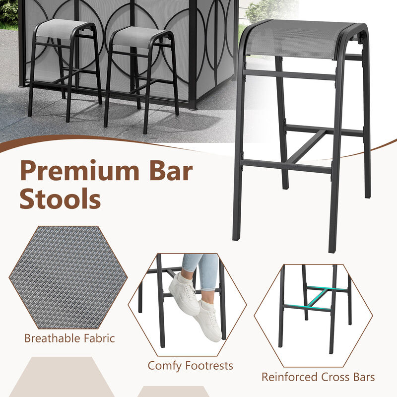 Outdoor Grill Gazebo Set with Bar Table and 2 Stools &ndash; Perfect for BBQ Parties