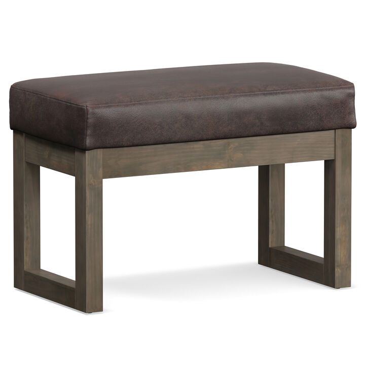 Simpli Home Milltown Footstool Small Ottoman Bench