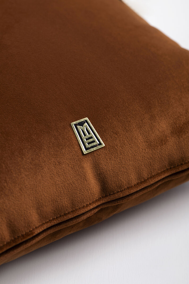 COLIBR&Iacute; Hand Embroidered Decorative Pillows in Terracota Velvet by ANDEAN, Set of 2, In Stock