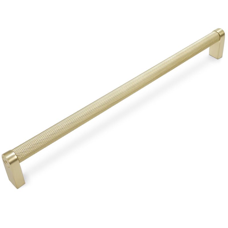 BUKOBYHE 10 Pack 12-5/8 Inch (320mm) Brushed Brass Kitchen Cabinet Handles Knurled Cabinet Pulls Gold Drawer Pulls Kitchen Hardw