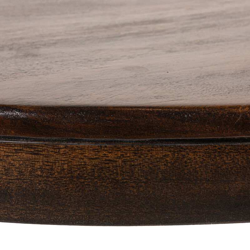 Round Mango Wood Table with Dowel Legs in Walnut image number 2