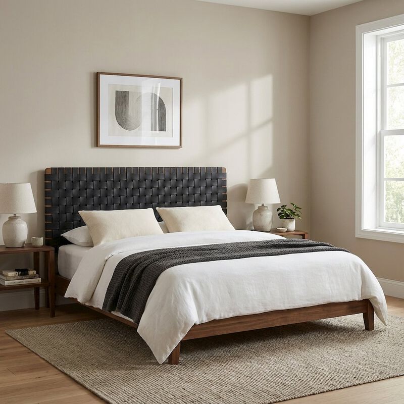 Vegan Leather Queen Headboard Wall-Mount Design with DurableTexture image number 3