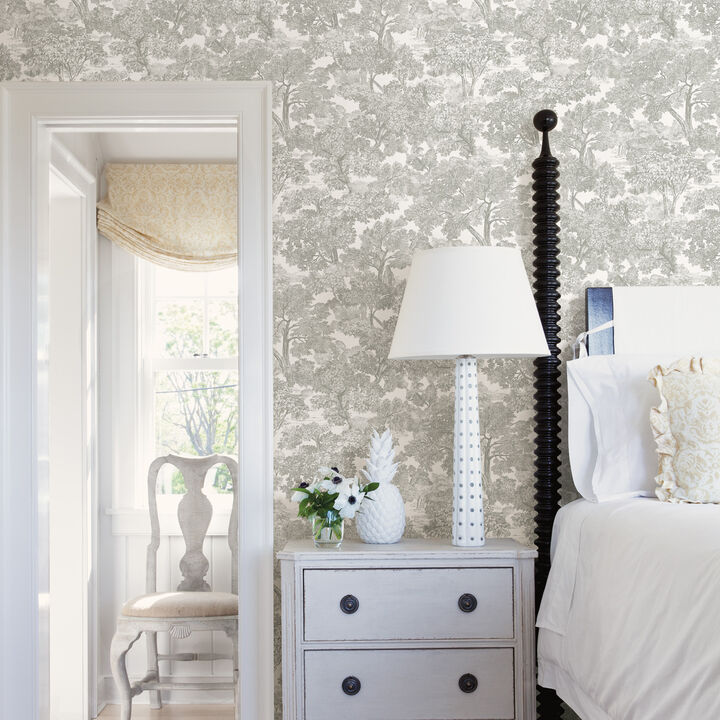 Spinney Grey Toile Wallpaper