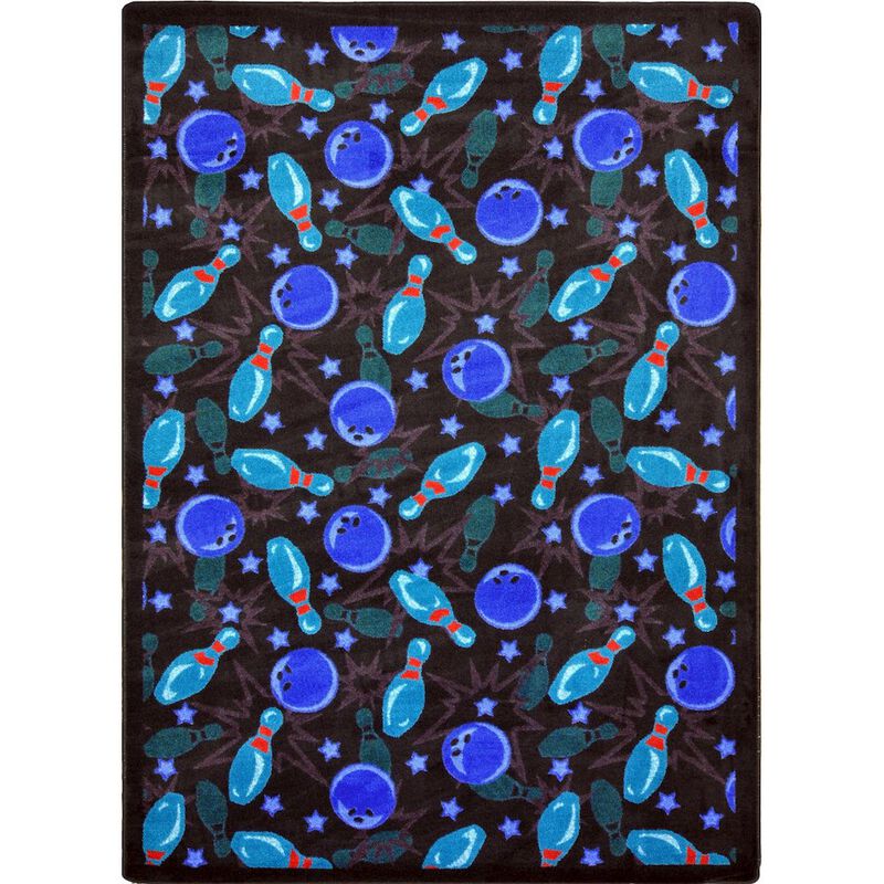 Joy Carpets Games People Play Retro Bowl 3'10 x 5'4 Area Rug in Color Cool Blue