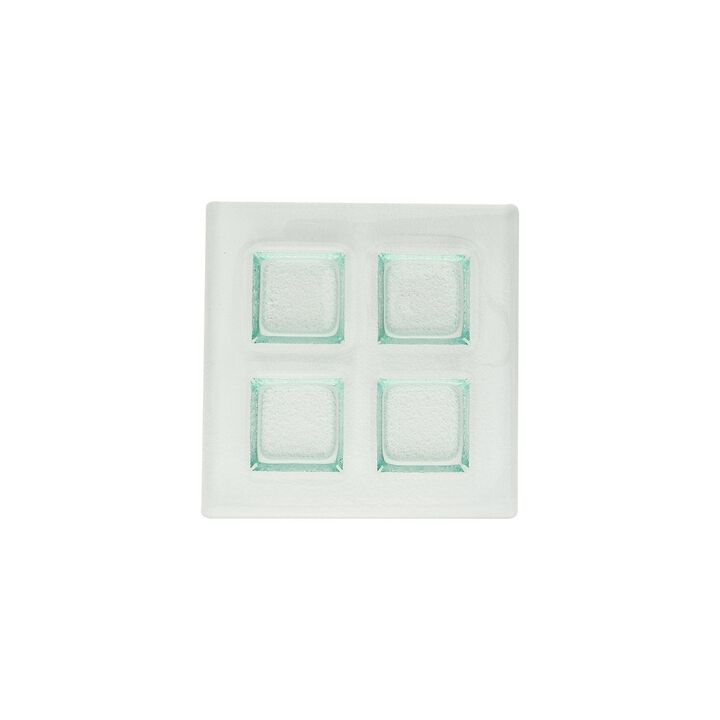 Turgla Fusion Glass 8" x 8" Square Clear Glass Sectional Plate (Set of 2)