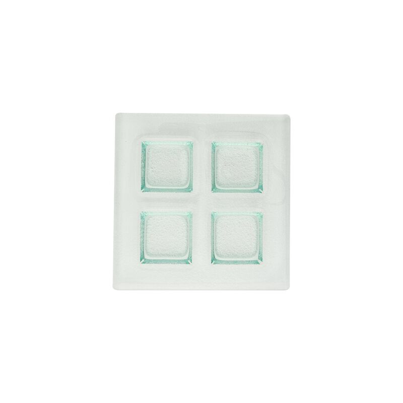 Turgla Fusion Glass 8" x 8" Square Clear Glass Sectional Plate (Set of 2) image number 1