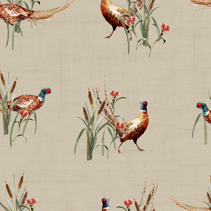Eustace Neutral Pheasant Meadow Wallpaper (Set of 2)