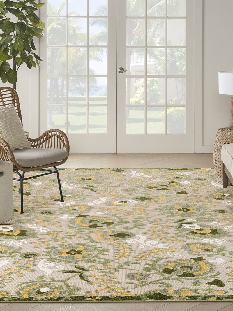 Aloha ALH17 Ivory/Green 10' x 14' Rug