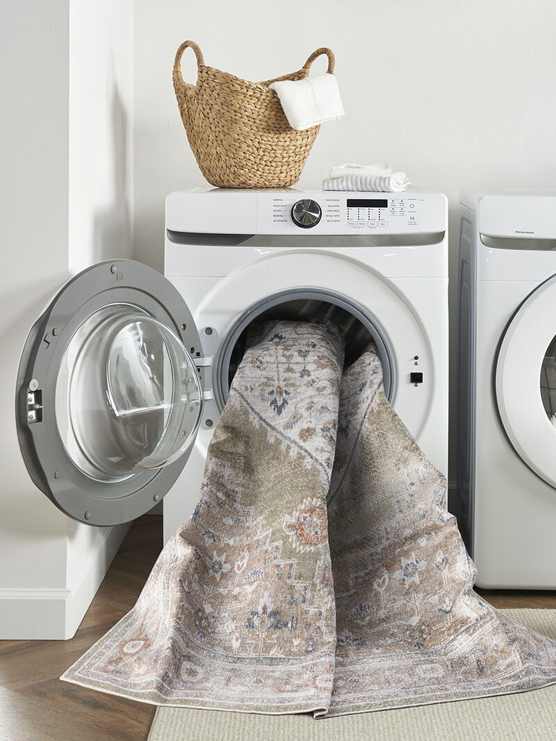 Astra Machine Washable ASW11 Sage/Multicolor 3'3" x 5' Rug