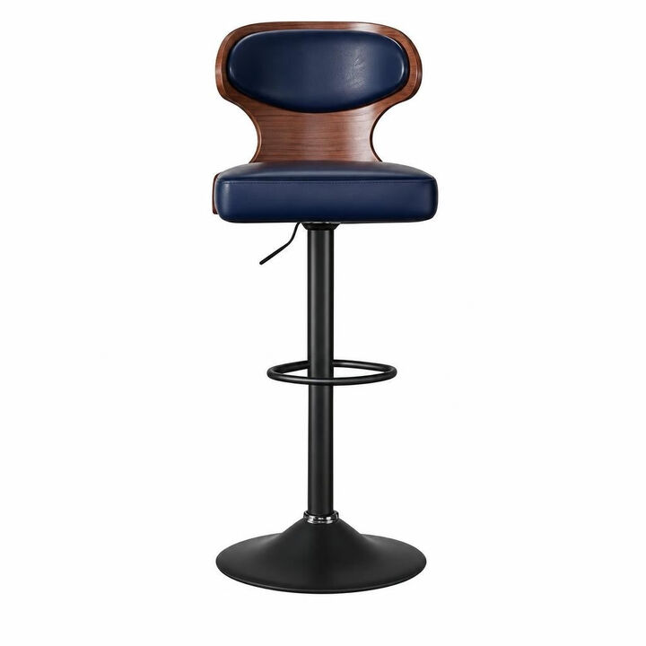 Ergonomic Modern Dual Color Steady PU Leather Bar Stool Swivel Height Adjustable Large Seat Hotel Outdoor Kitchen Counter Chair