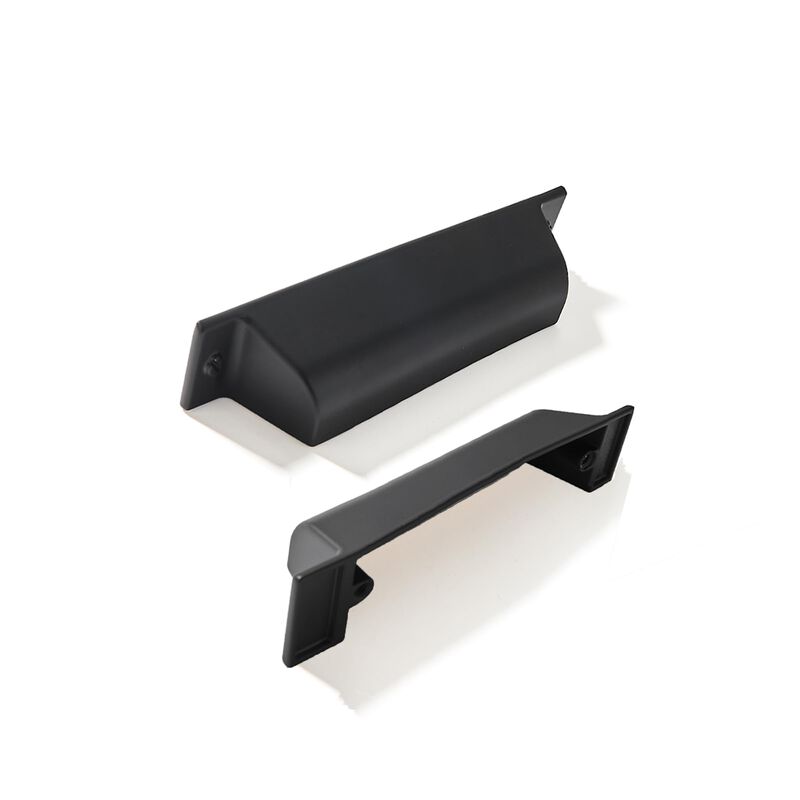 ZAUYX 2 Pack 2-1/2 Inch Center to Center Matte Black Cabinet Cup Pulls Drawer Pulls Kitchen Hardware Channing Cup Pulls Drawer H