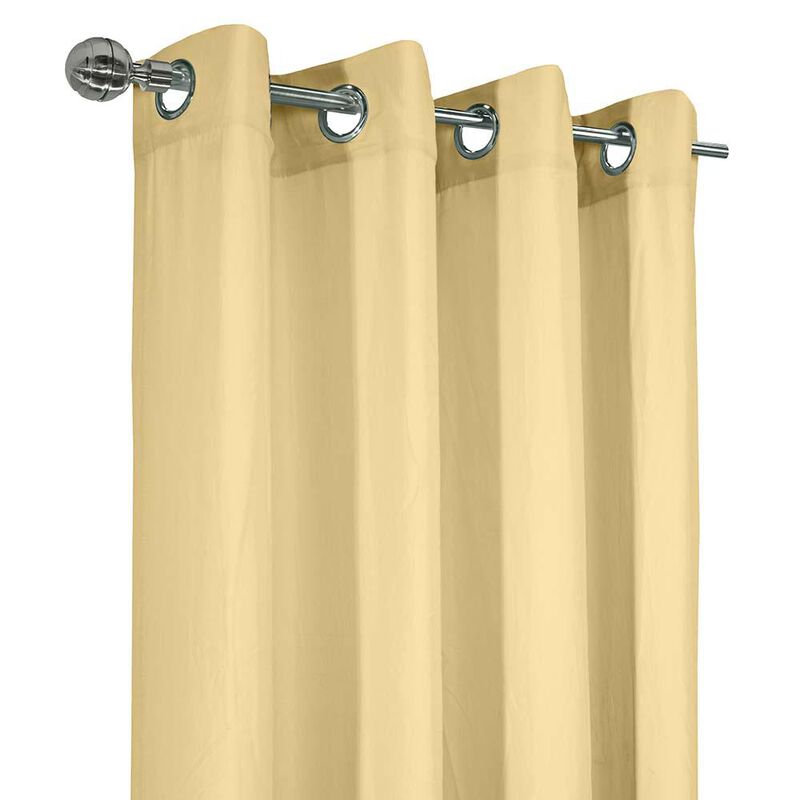 Habitat Harmony Light Filtering Crinkled Texture on Supple Drapeable Flowing Fabric Grommet Curtain Panel 52" x 84" Yellow