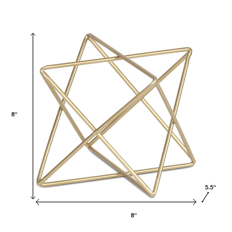 HomeRoots 6" Gold Metal Open Geometric Tabletop Sculpture image number 5