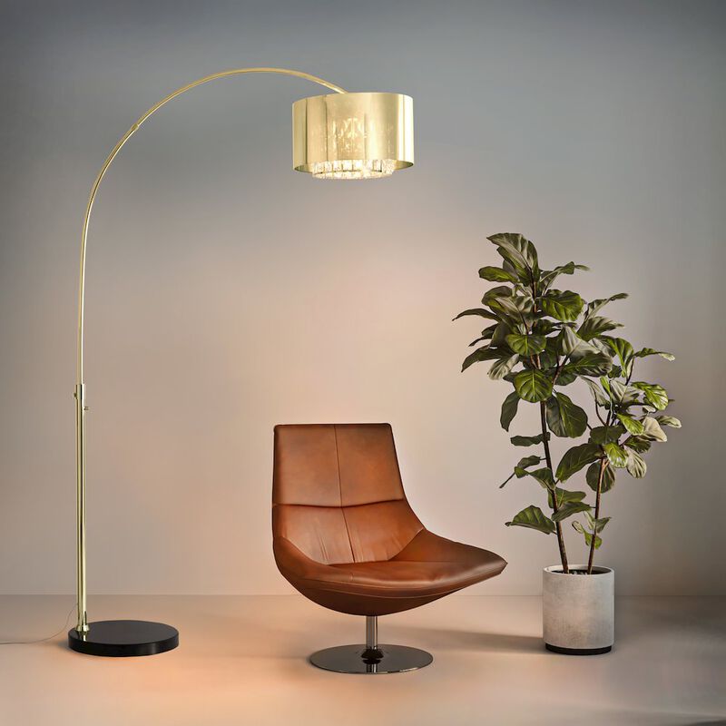 NOVA OF CALIFORNIA Marilyn 1 Light Arc Floor Lamp - Weathered Brass