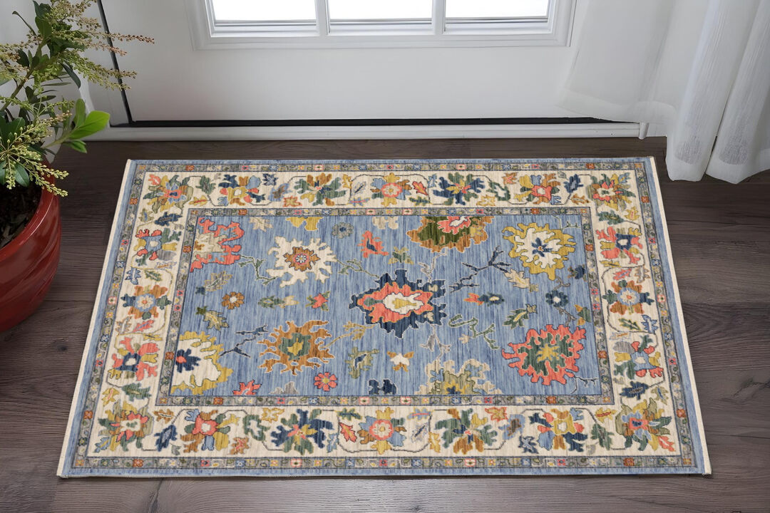 HomeRoots Oriental Area Rug With Fringe
