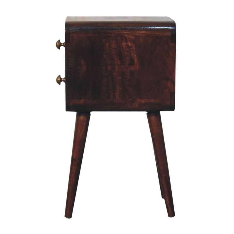 Artisan Furniture Solid Wood Mini California Walnut Curved Bedside