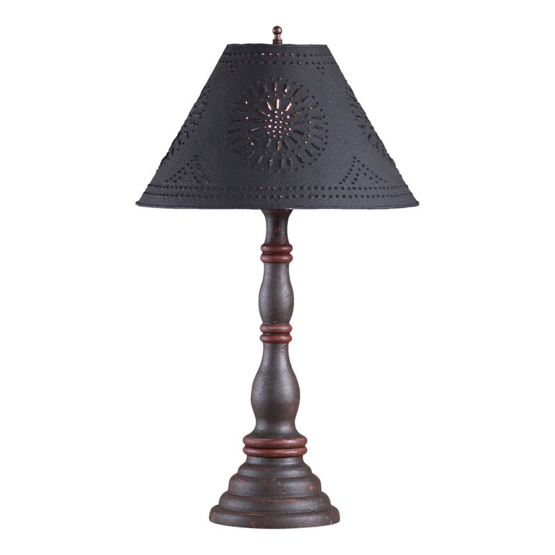 Davenport Lamp In Espresso And Salem Brick Stripe With Shade image number 0