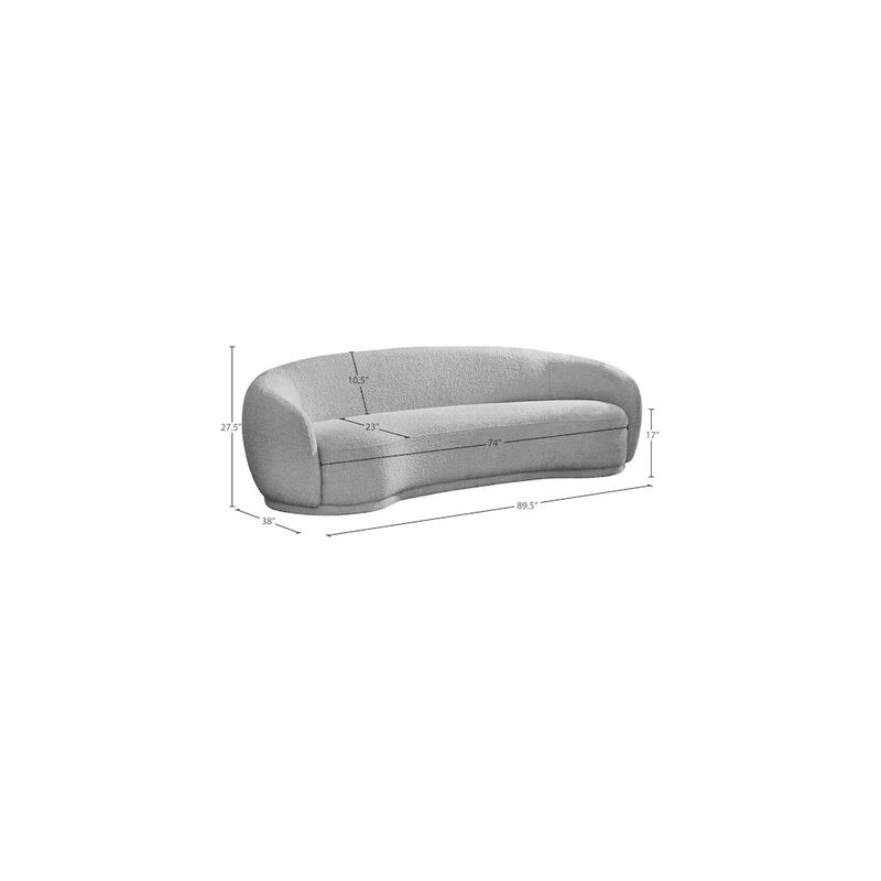 Meridian Furniture Hyde Grey Boucle Fabric Sofa