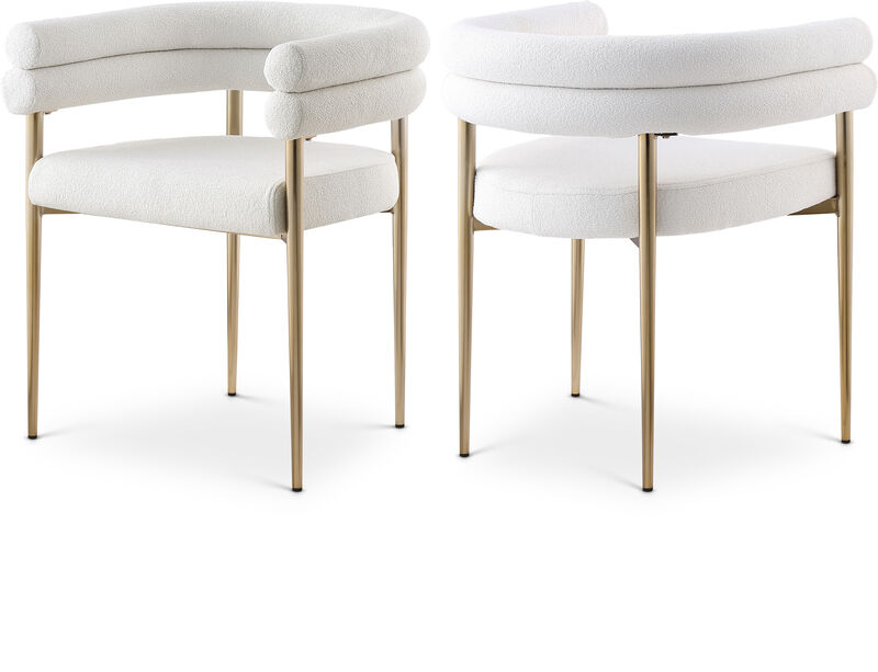 Meridian Furniture Brielle Cream Boucle Fabric Dining Chair, Set of 2 image number 0