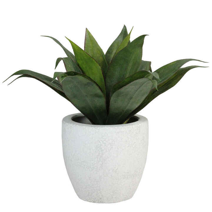 13" Potted Artificial Green Agave Plant
