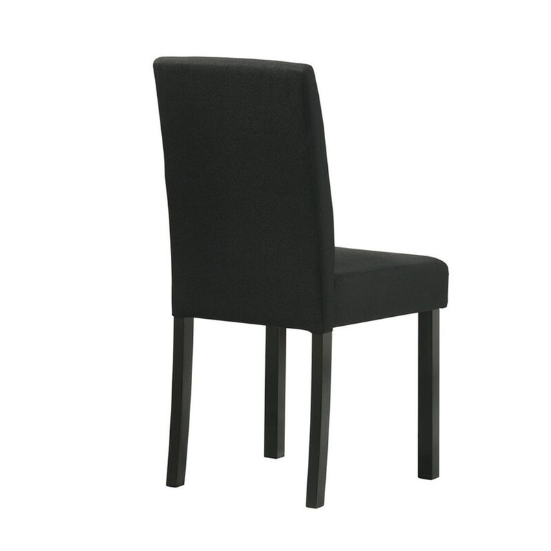 Syon Dining Chair Set of 4, Black Wood Frame, Fabric Seat and Backrest image number 2