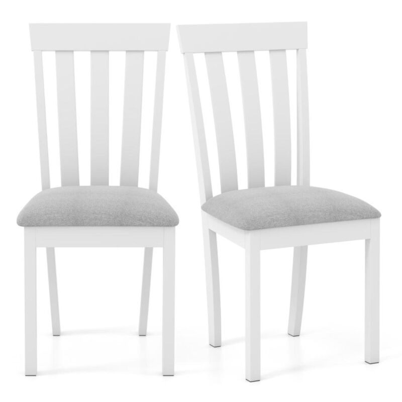 Hivvago Dining Chair Set of 2 Upholstered Wooden Kitchen Chairs with Padded Seat and Rubber Wood Frame
