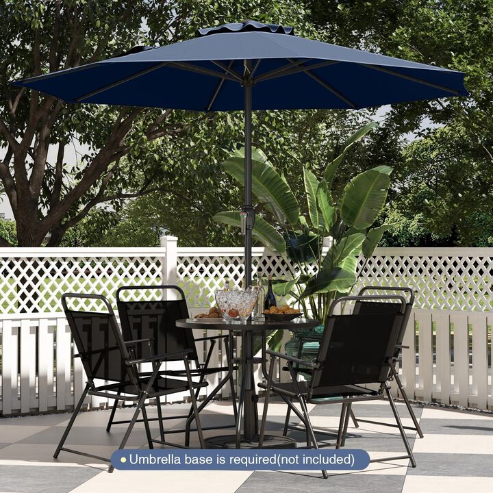Outdoor Heavy Duty Market Umbrella with Crank Handle, 8 Sturdy Ribs Patio Umbrella