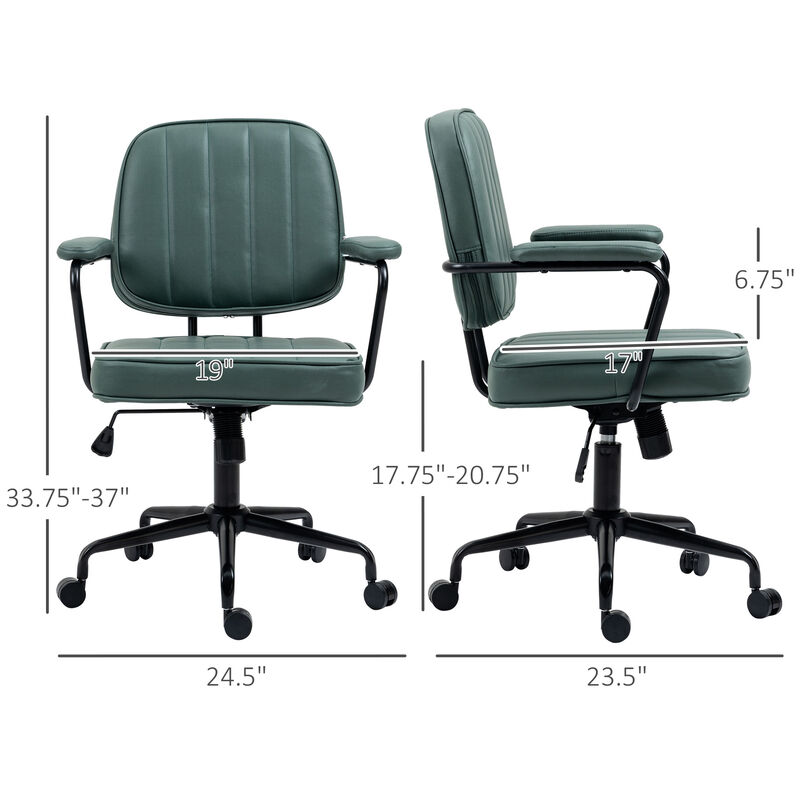 Vinsetto Home Office Chair, Microfiber Computer Desk Chair with Swivel Wheels, Adjustable Height, and Tilt Function, Green