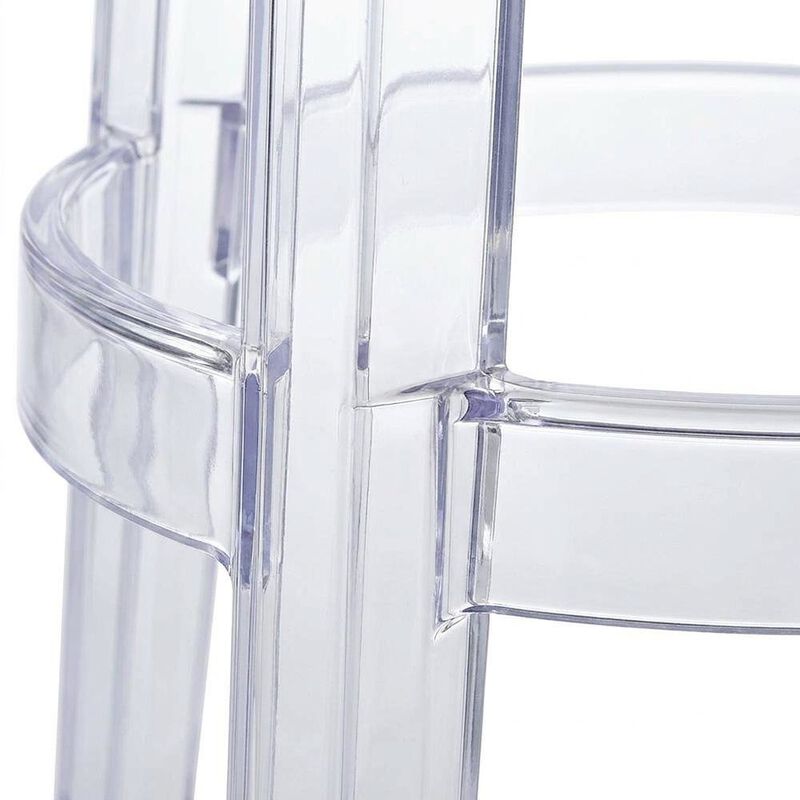 Acrylic Backless Counter Stool, Clear Color image number 3