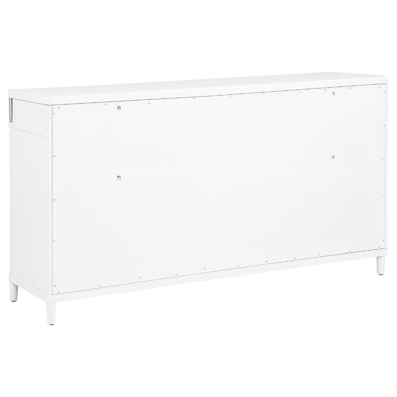 Ruvie Wide Dresser, 8 Drawers w Felt lined Jewellery Drawer, White Wood image number 3