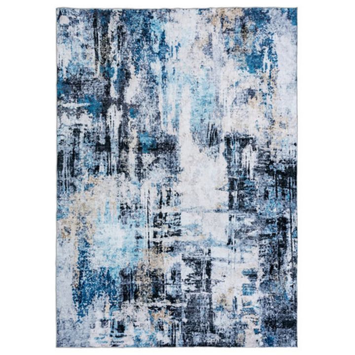 Rue 10 x 8 Large Soft Fabric Floor Area Rug, Washable