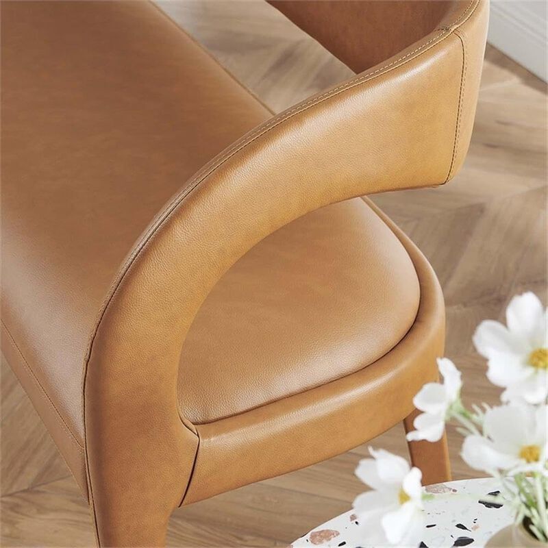 Modway Pinnacle Vegan Leather Accent Bench in Tan image number 7