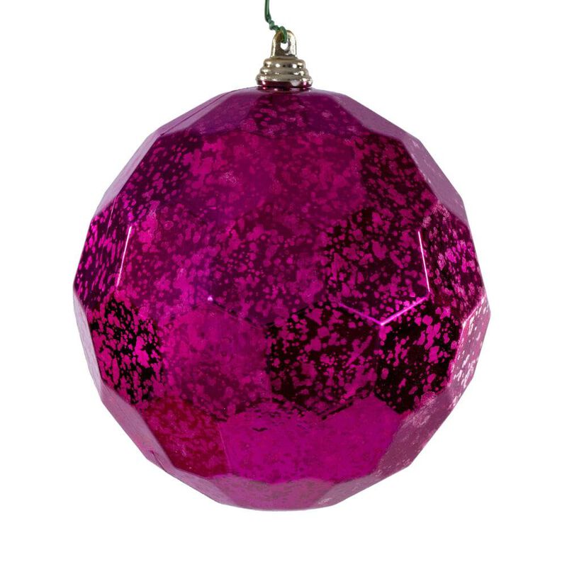 Vickerman 4.75" Fuchsia Honeycomb Mercury Ornament. It Includes 4 Pieces per Bag. image number 0