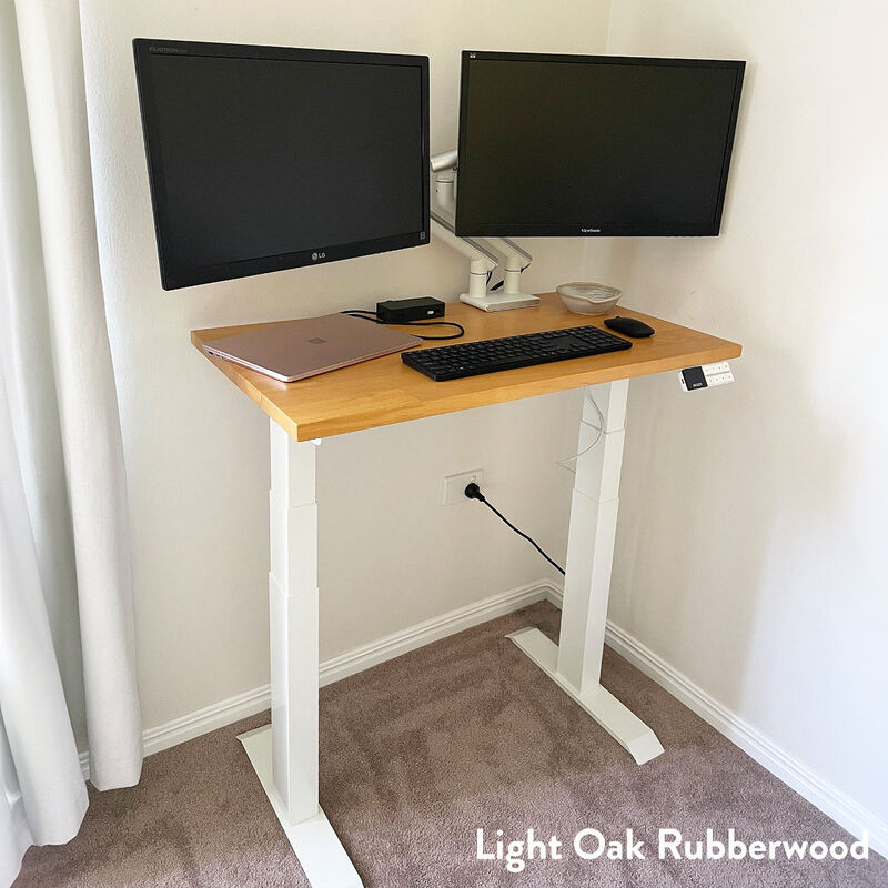 Desky Dual Mini Rubberwood Sit Stand Desk image number 2