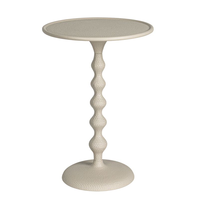 Hammered Metal Table, White image number 0