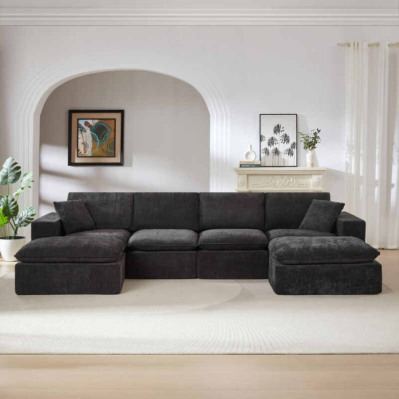 Cukruf Modern Chenille cloud sofa image number 1