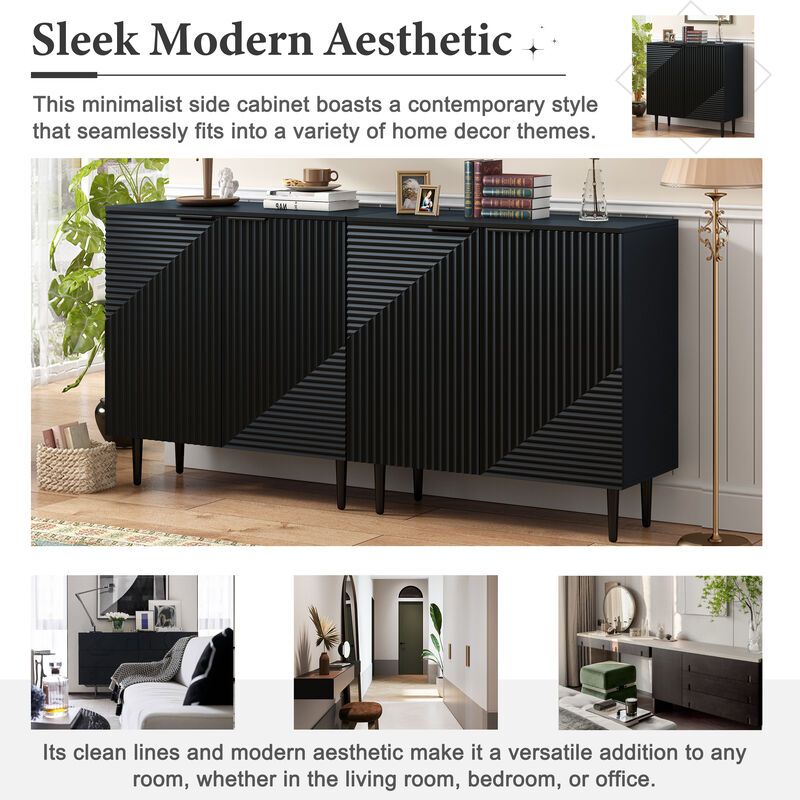 Merax Modern Minimalist Side Cabinet with Ample Storage