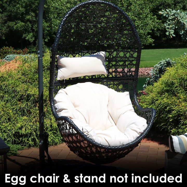 Sunnydaze Cordelia Egg Chair Replacement Seat and Headrest Cushions