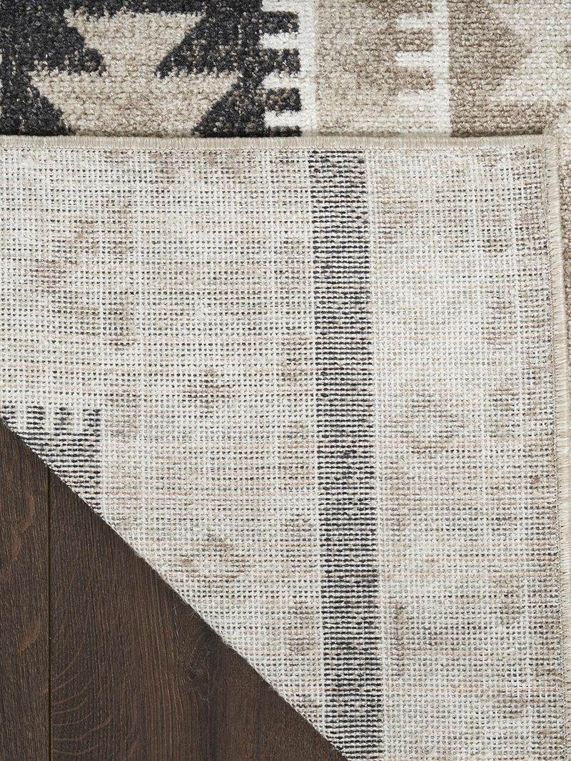 Washable Decor WSD06 Beige/Black 2' x 6' Rug
