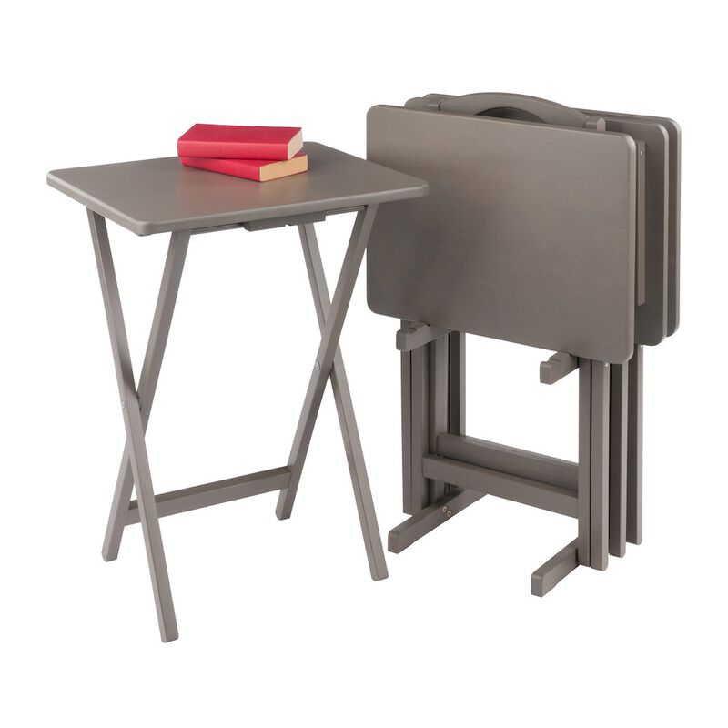Alex 5-Pc Snack Table Set, Oyster Gray