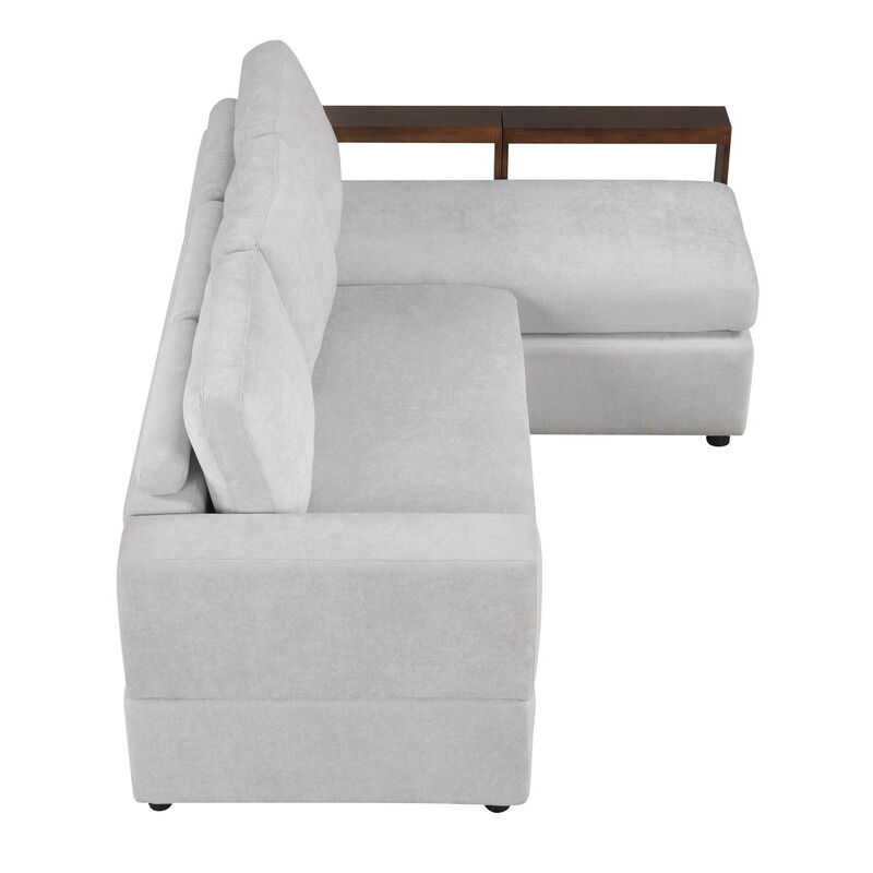 Merax Sectional Sofa Upholstered Sofa Couch with Reversible Armrests