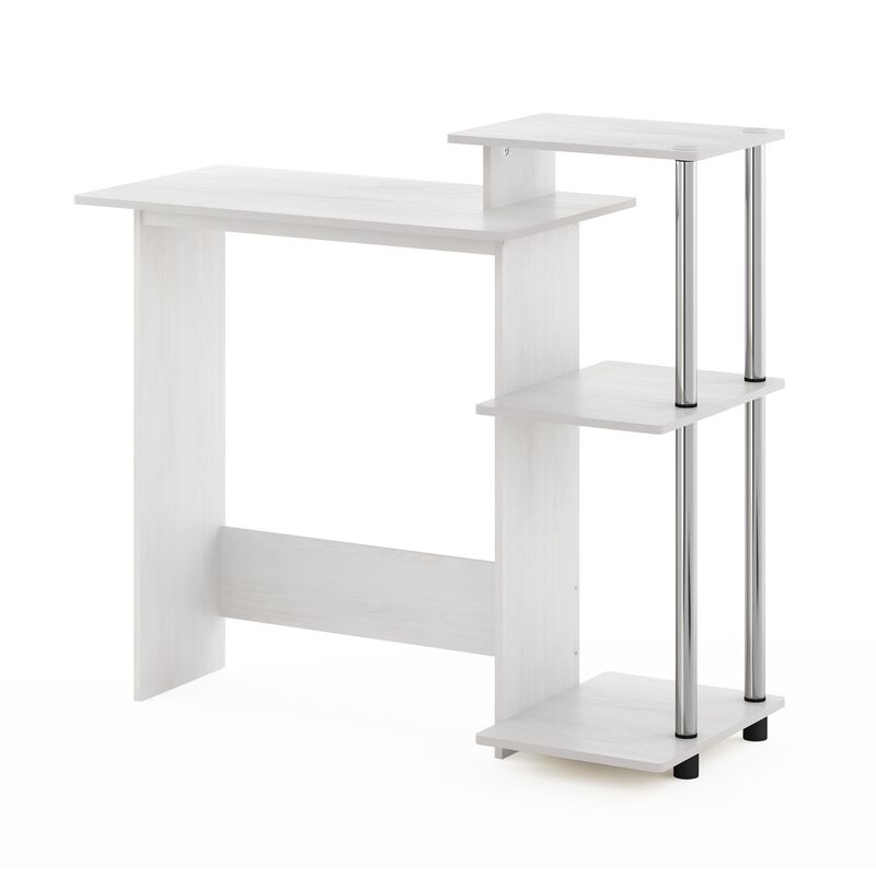 Furinno Furinno Efficient Home Laptop Notebook Computer Desk  White Oak/Stainless Steel