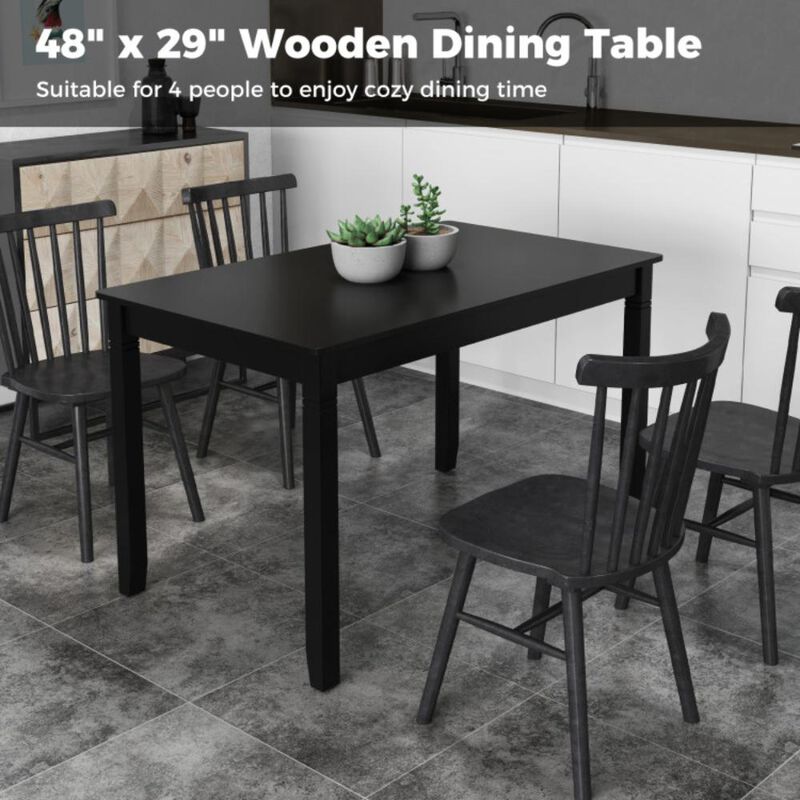 Hivvago Wooden Dining Table for 4 People Rectangular Kitchen Table with Rubber Wood Legs.